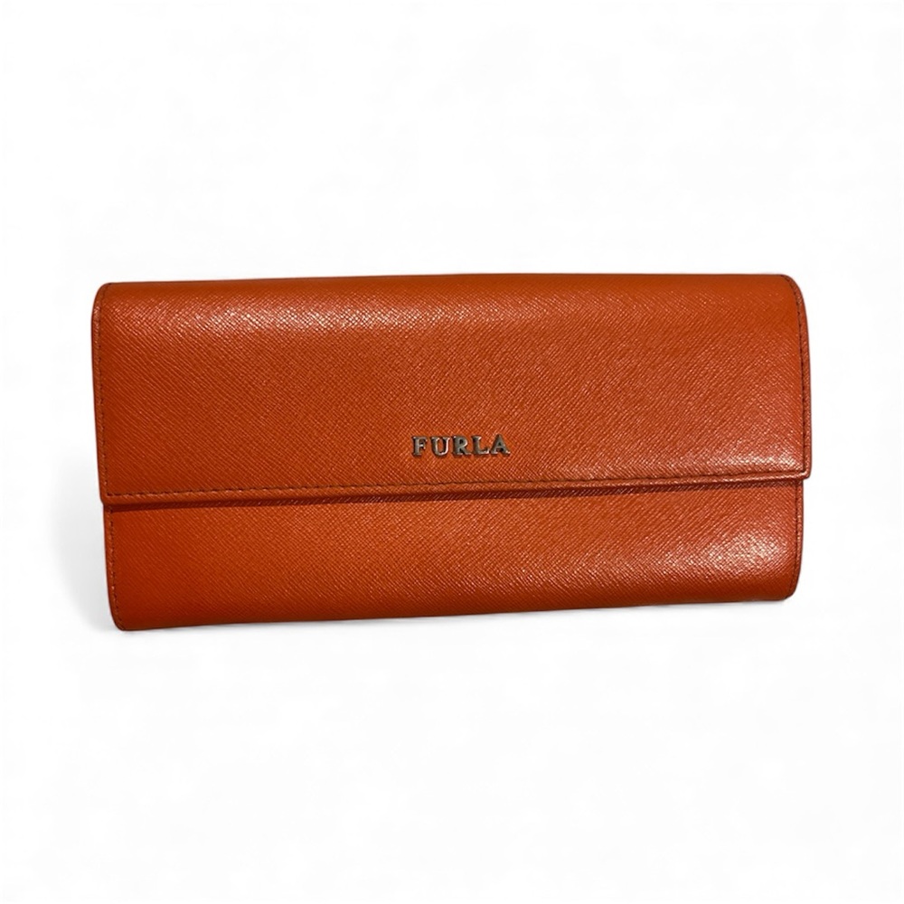 Furla Orange Leather Continental Wallet